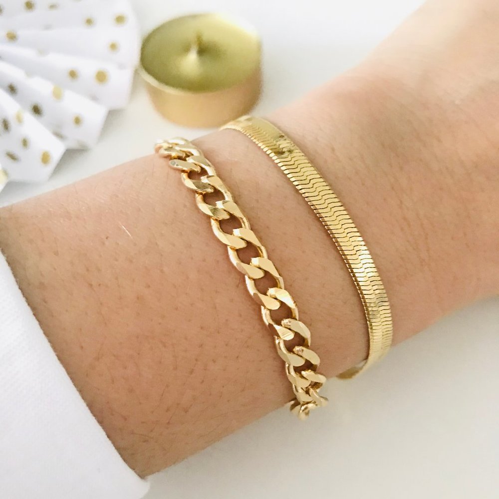Chunky Gold Bracelet, Cuban Link Bracelets